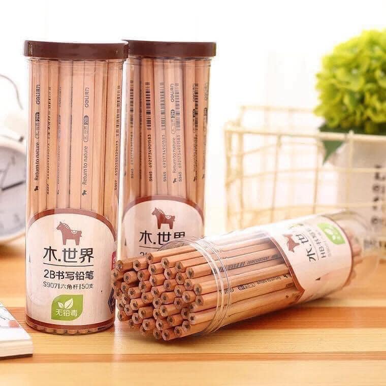 Hộp 50 bút chì gỗ 2b deli siêu nét cho bé