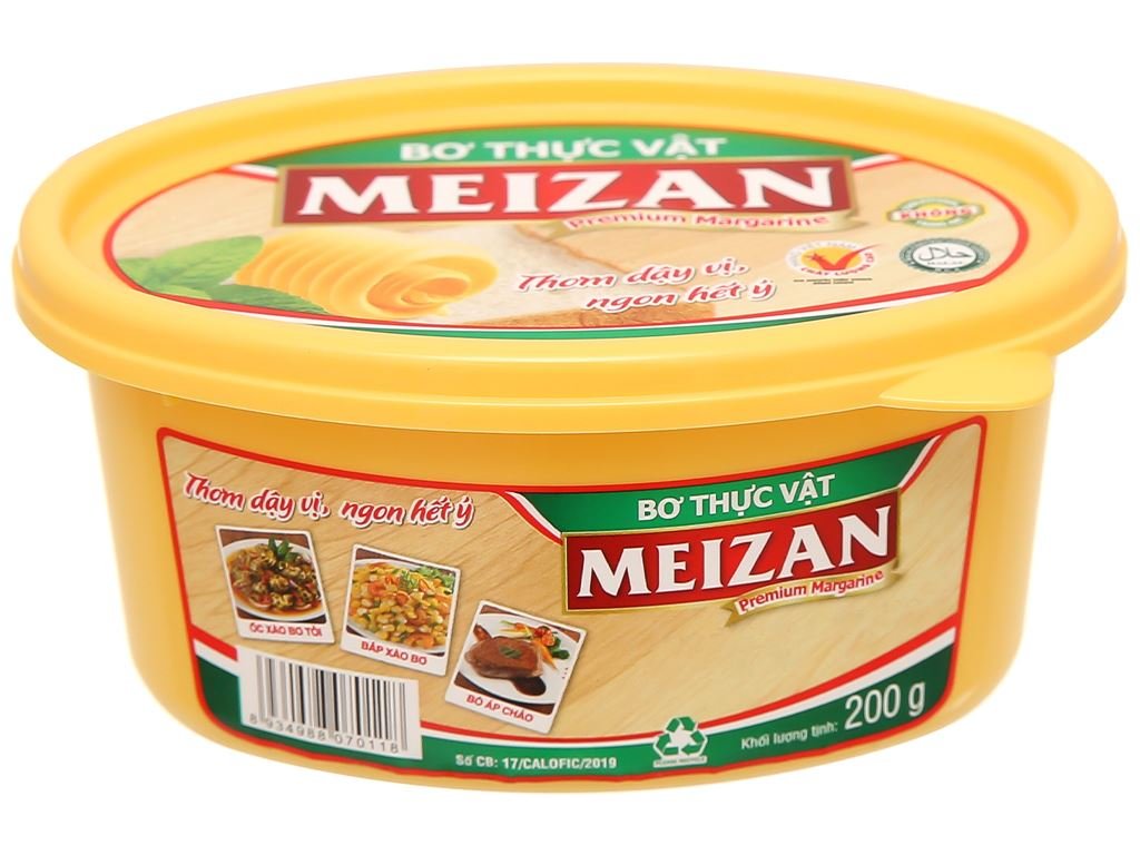 Bơ Thực Vật Meizan 200g dùng cho chế biến các món ăn, làm bánh