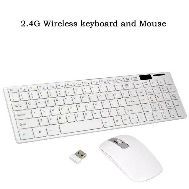 [HCM]Bộ Bàn phím và chuột không dây 2.4 GHz wireless K-06 dài trắng