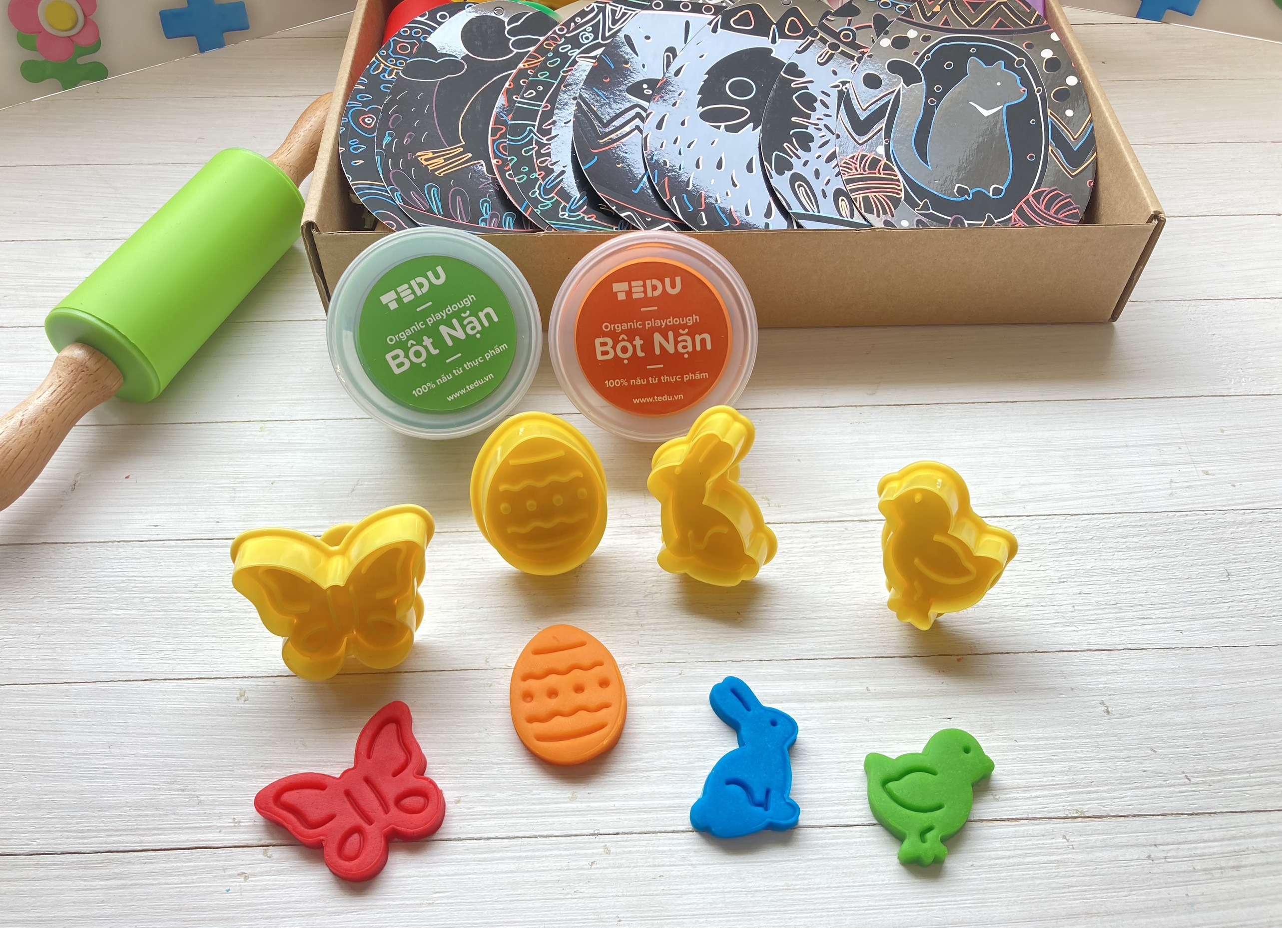 Bột nặn đất nặn an toàn TEDU Combo Phục Sinh - Happy Easter
