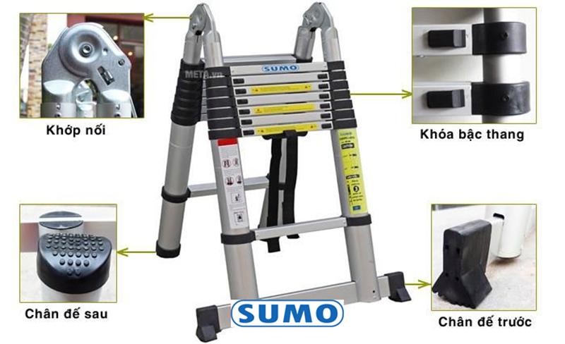 Thang nhôm chữ A rút gọn SUMO ADT807B