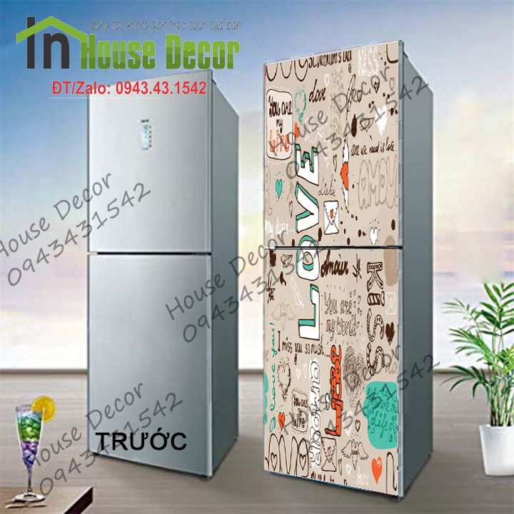 Decal Dán Tủ Lạnh - Chống Thấm Nước - Chất Liệu Decal Bóc Dán - Phù Hợp Mọi Loại Tủ - TL 86 - Decal dán tủ lạnh kệ tường tủ quần áo, decal dán, giấy dán, trang trí nội thất, giấy dán nội thất, trang trí nhà cửa