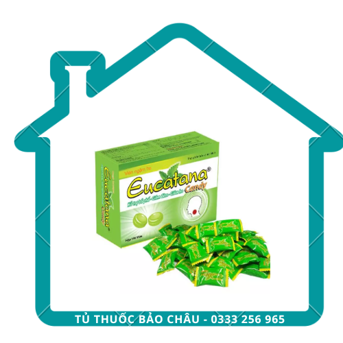 Kẹo ngậm ho Eucatana Hộp 100 viên - Giúp bổ phổi - giảm ho trong các trường hợp: ho gió -  ho khan - ho có đờm - ho rát họng - ho do thời tiết thay đổi - Làm giảm khản tiếng - giữ thơm miệng