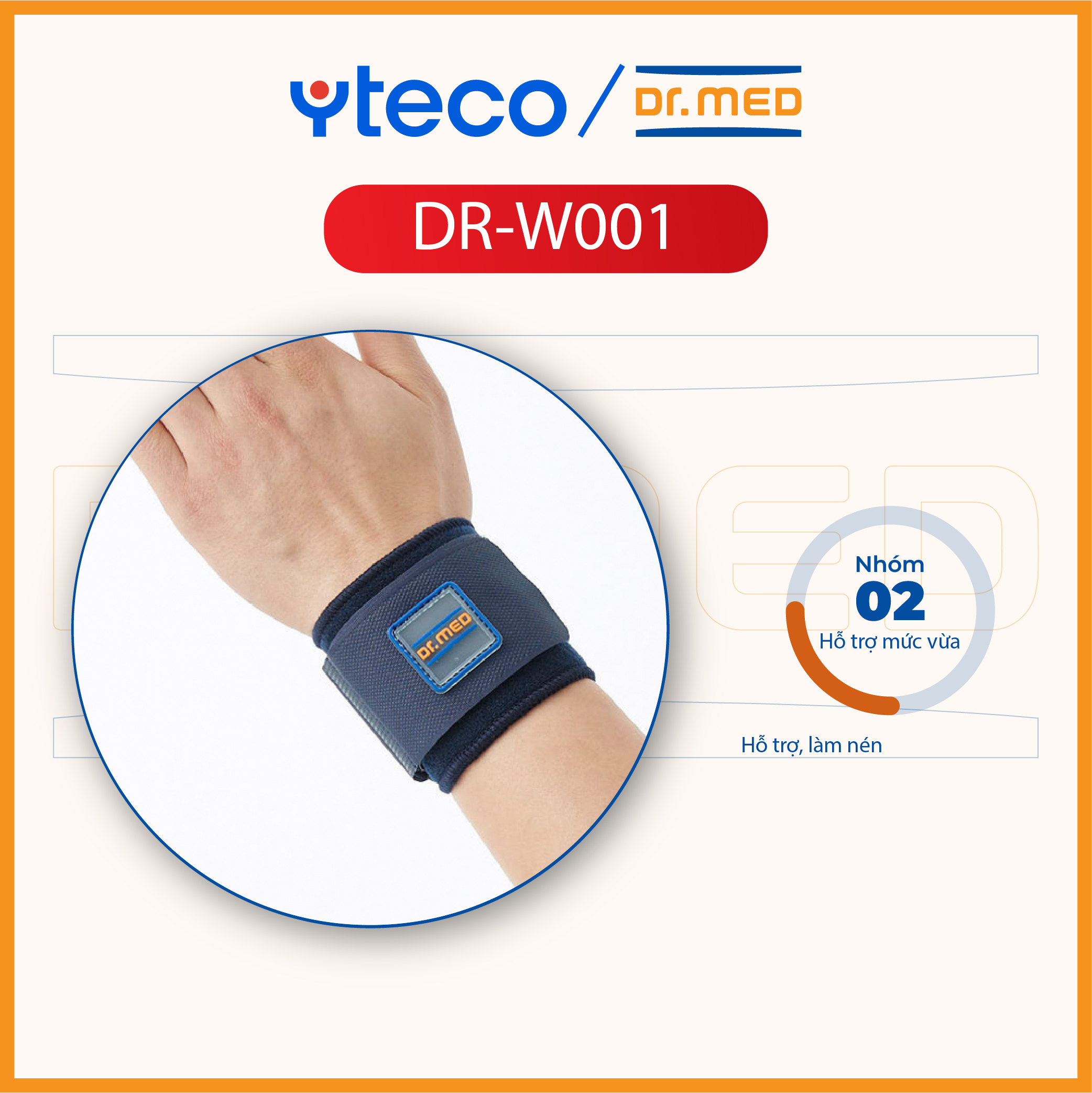 Đai cổ tay đàn hồi Dr.MED DR-W001