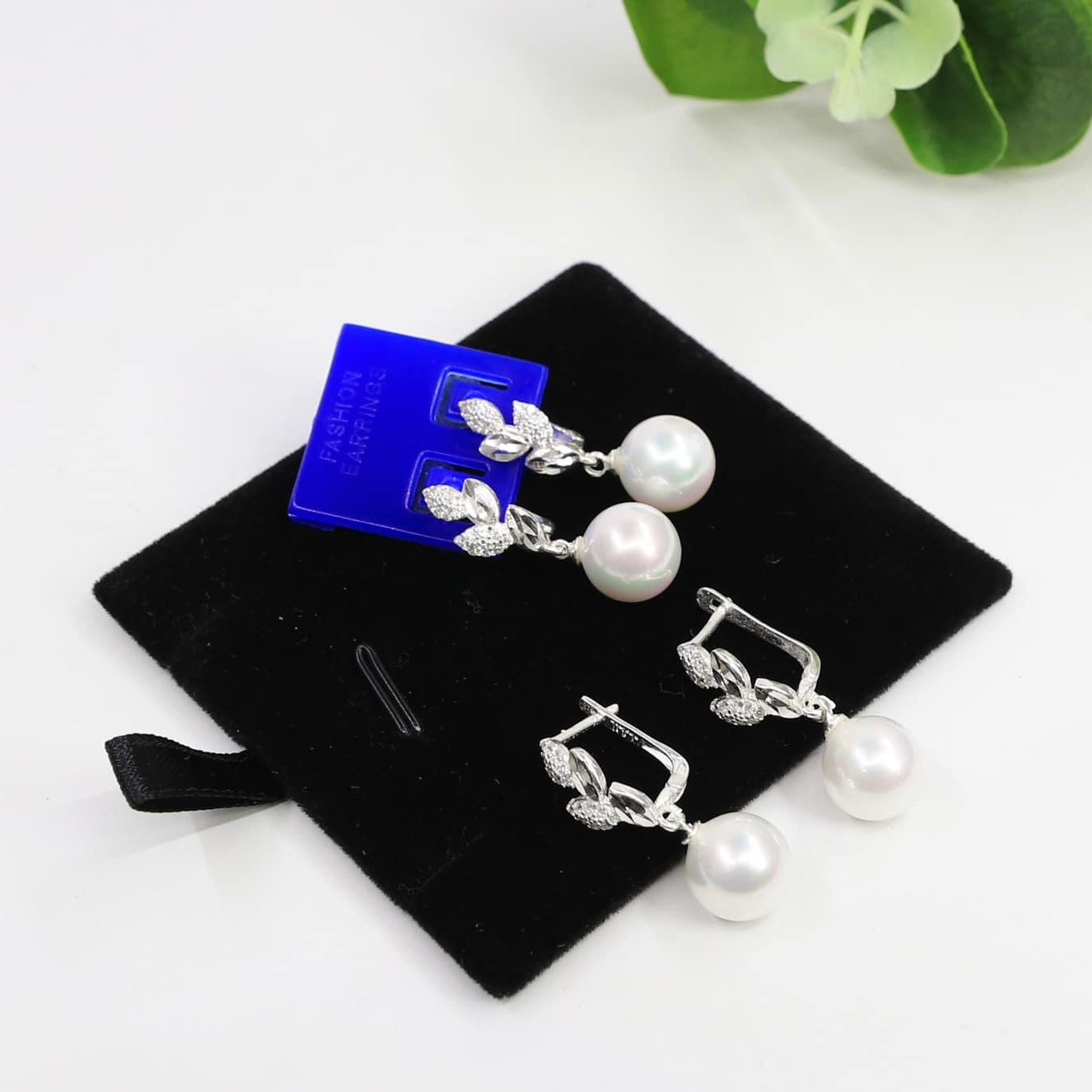 Bông tai bạc thời trang gắn hạt trai chất liệu bằng bạc s925 MS75d2