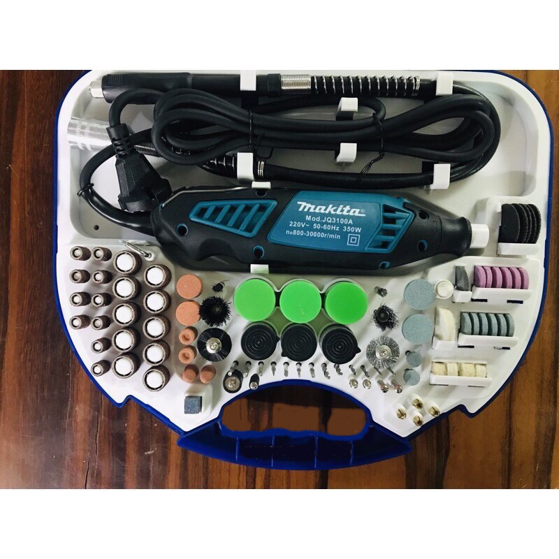 [QUÀ TẶNG 25K]Máy mài khuôn khắc mỹ nghệ MAKITA-JQ3100A 100 món chuyên dùng để màichà nhám đánh bóng điêu khắc và cắt vật liệu. BẢO HÀNH UY TÍN TẠI SHOP