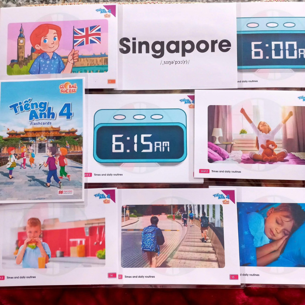 Flashcard tiếng anh lớp 4 global success ép platic khổ a5