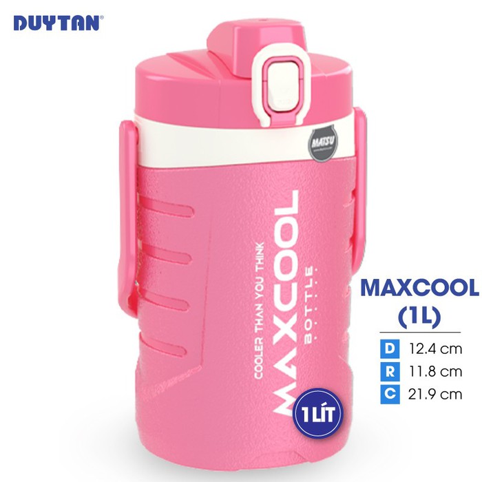 [BÌNH 1 LÍT - MaxCool] Bình Giữ Nhiệt Nhựa Duy Tân MaxCool 1 Lít có vòi, có quai xách tiện lợi