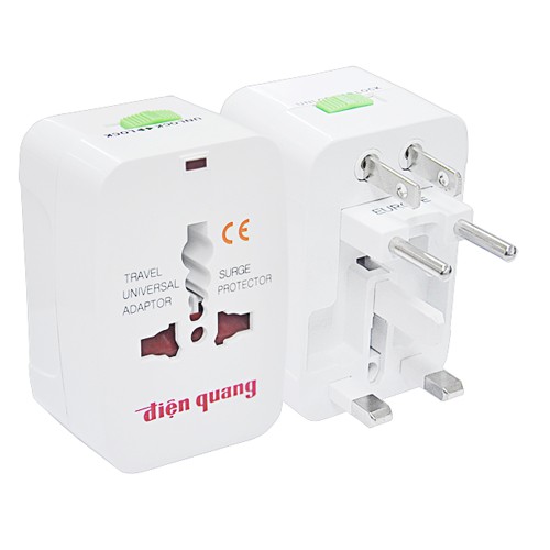 Ổ cắm điện du lịch Điện Quang đq esk tv01 chất liệu cao cấp bền bỉ chống va đập thiết kế chắc chắn đảm bảo an toàn cho người sử dụng