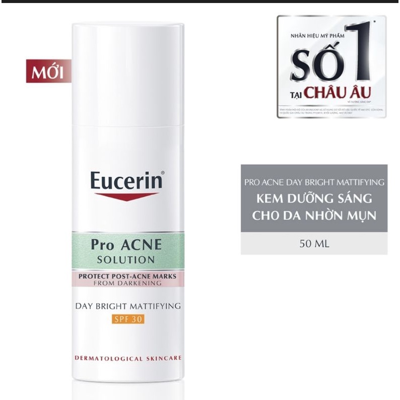 Kem Dưỡng Eucerin Acne Oil Control Pro Acne Solution Day Bright Mattifying SPF30 50ml