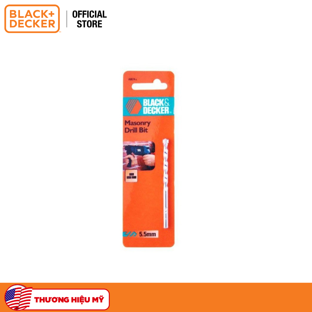 BLACK+DECKER - A8674 Mũi khoan gạch, bê tông 5.5mm
