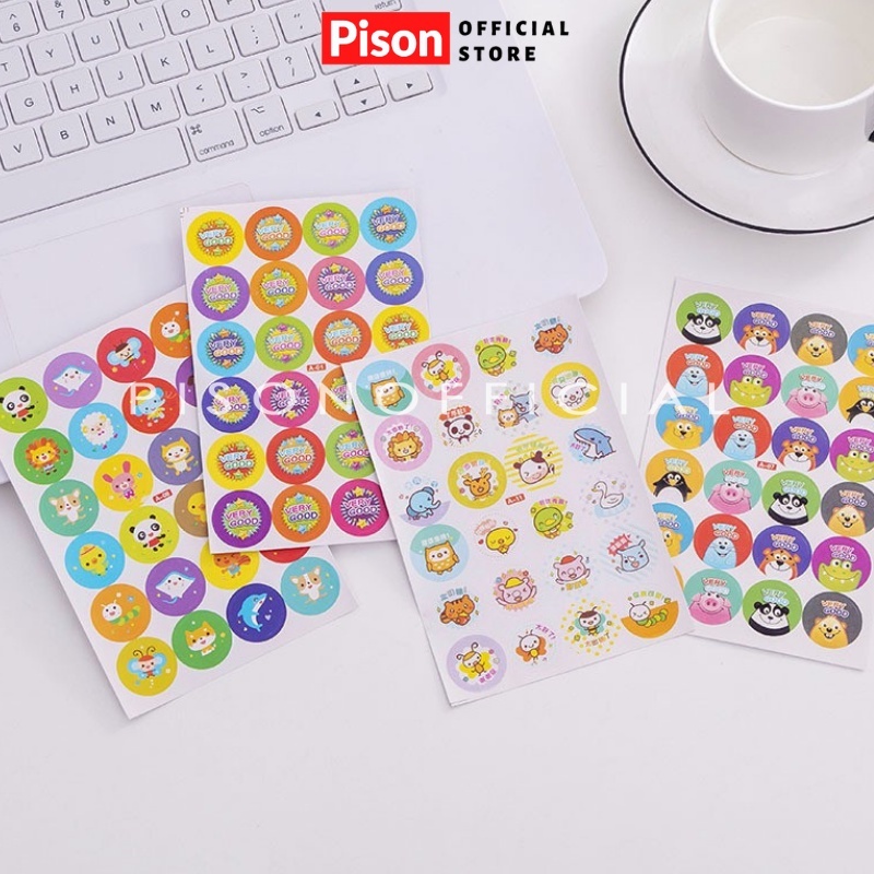Bộ sticker 240 tem tích điểm dễ thương khuyến khích bé học tập