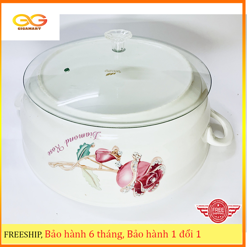 Âu sứ, thố sứ nắp kính, thố cơm sứ cỡ đại cao cấp -Gigamart