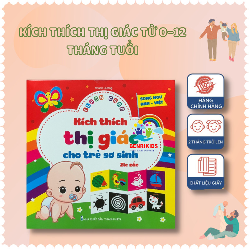 Oh 0 to 12 months newborn visual stimulator ziczac card set baby flash memory smart card