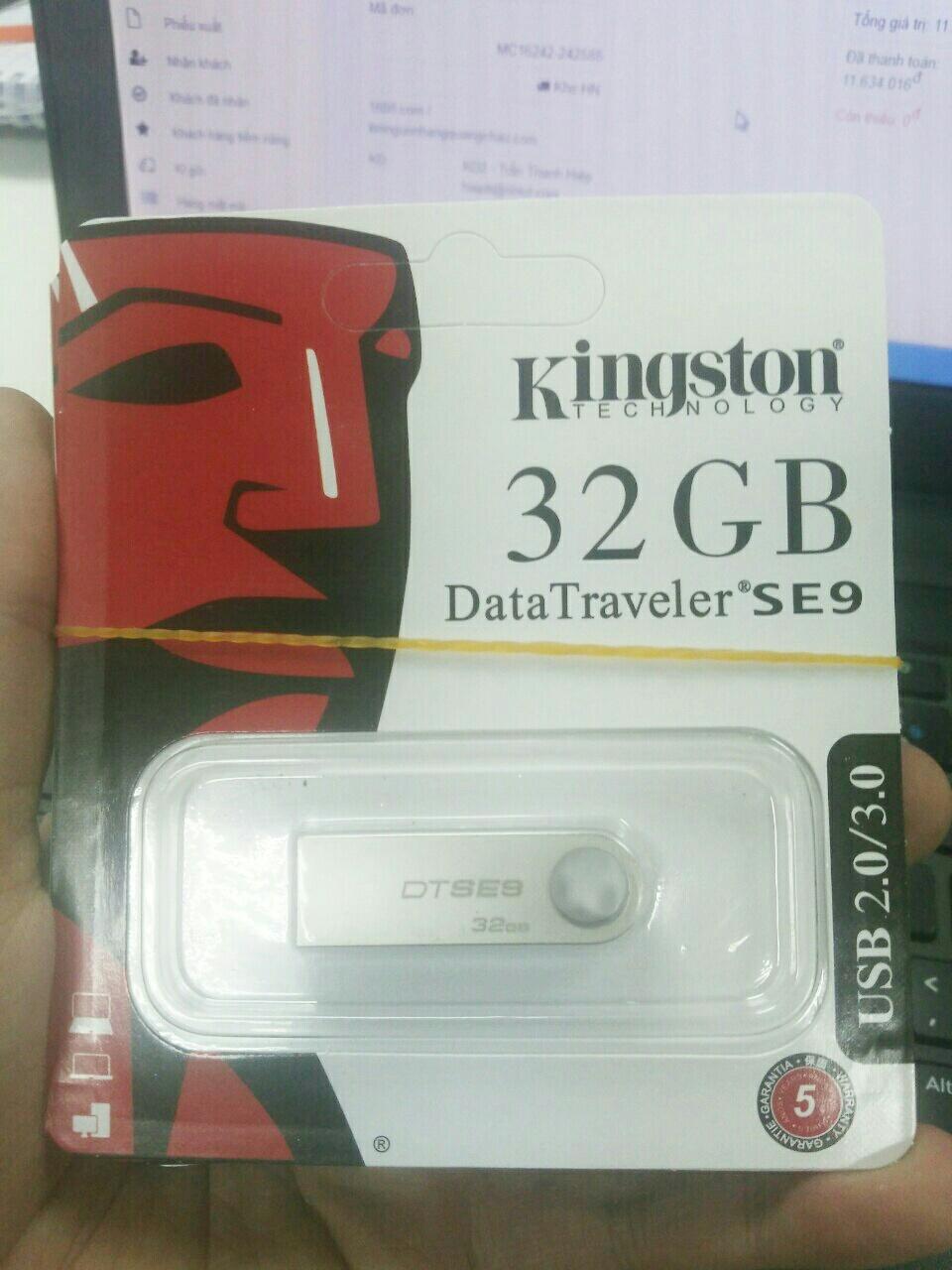 USB Kington 32GB (DTSE9) - Bảo Hành 5 Năm - 1 Đổi 1