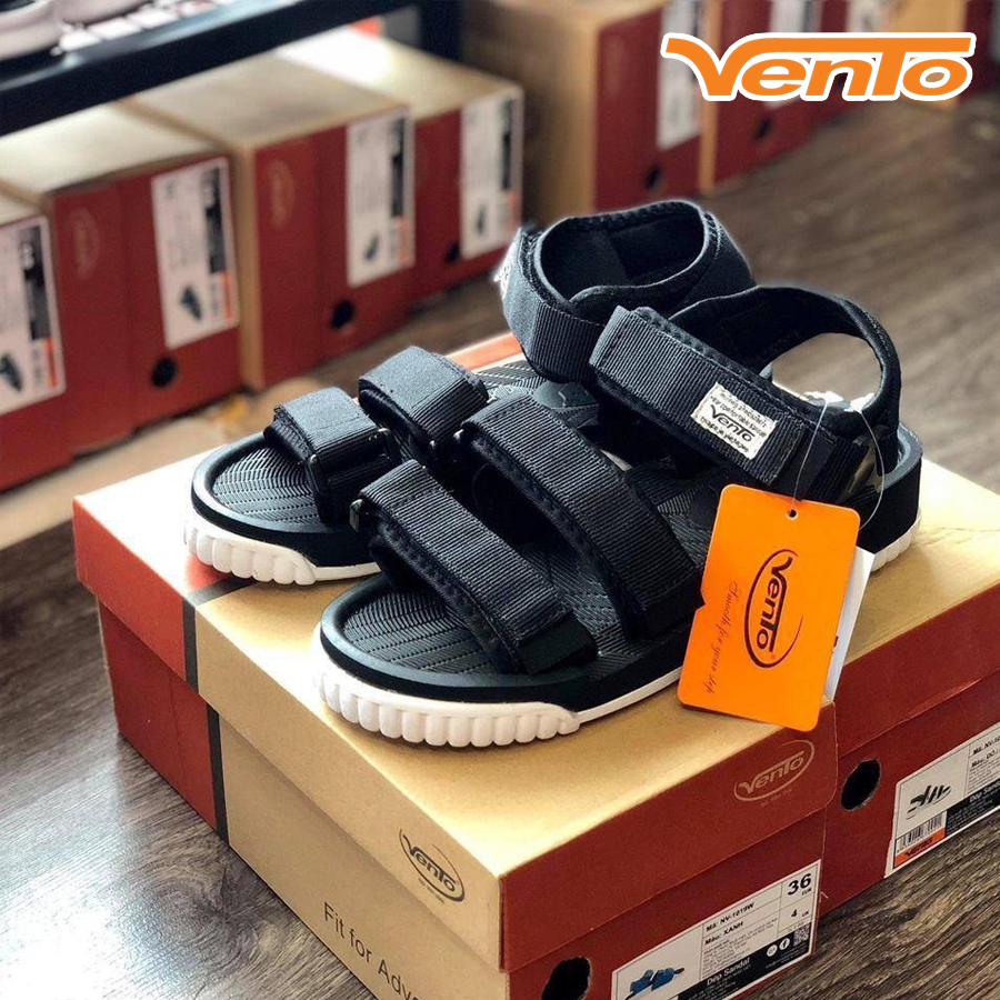 Giày Sandal Vento SD9801 Đen 3 Quai