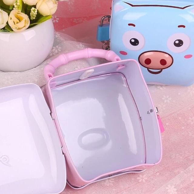 Két sắt mini tiết kiệm hình chú lợn cho bé