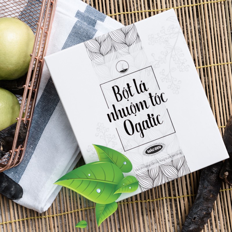 Bột Lá Nhuộm Tóc Ogatic  thiên nhiên các màu (đen, nâu, nâu đỏ)