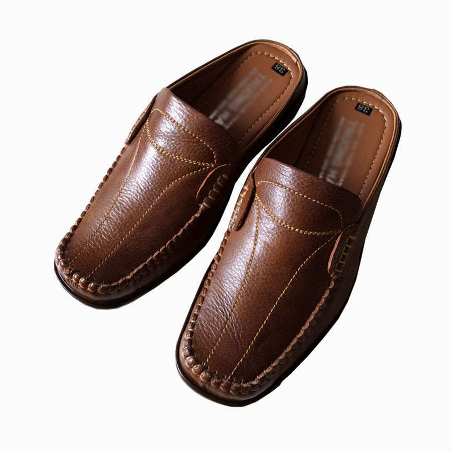 Dép nam bít mũi da bò cao cấp THBM064