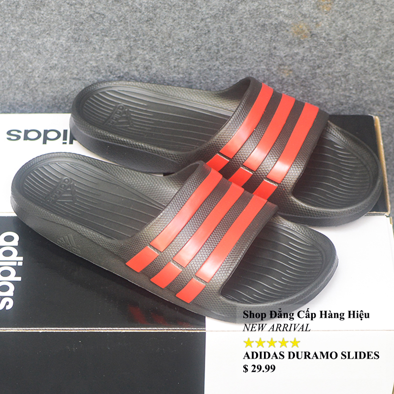 Dép Thể Thao Adidas Nam Nữ Duramo màu đen sọc đỏ
