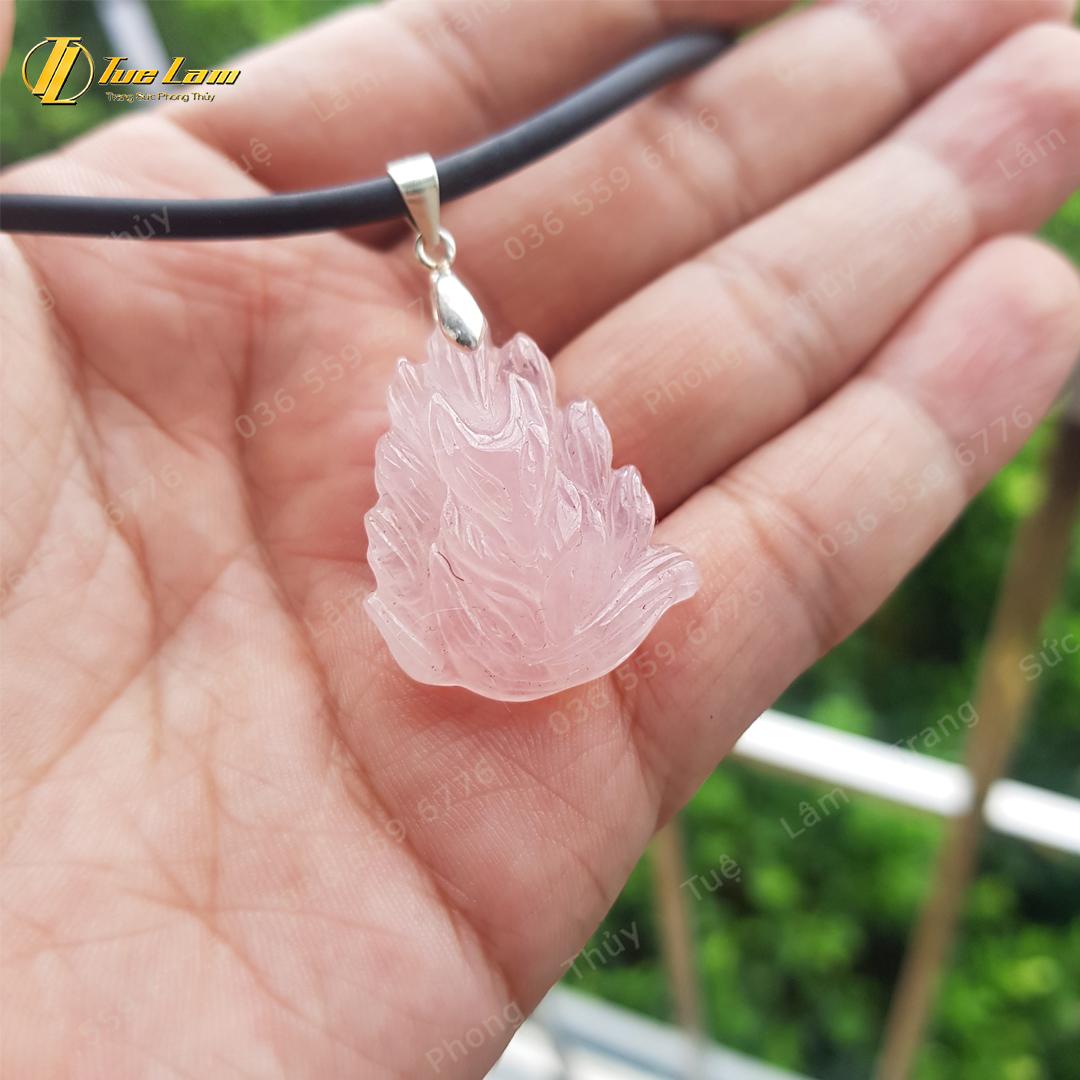 Mặt dây chuyền nữ cửu vỹ hồ ly đá thạch anh nhiều màu hỗ trợ tình duyên bình an may mắn - Tuệ Lâm