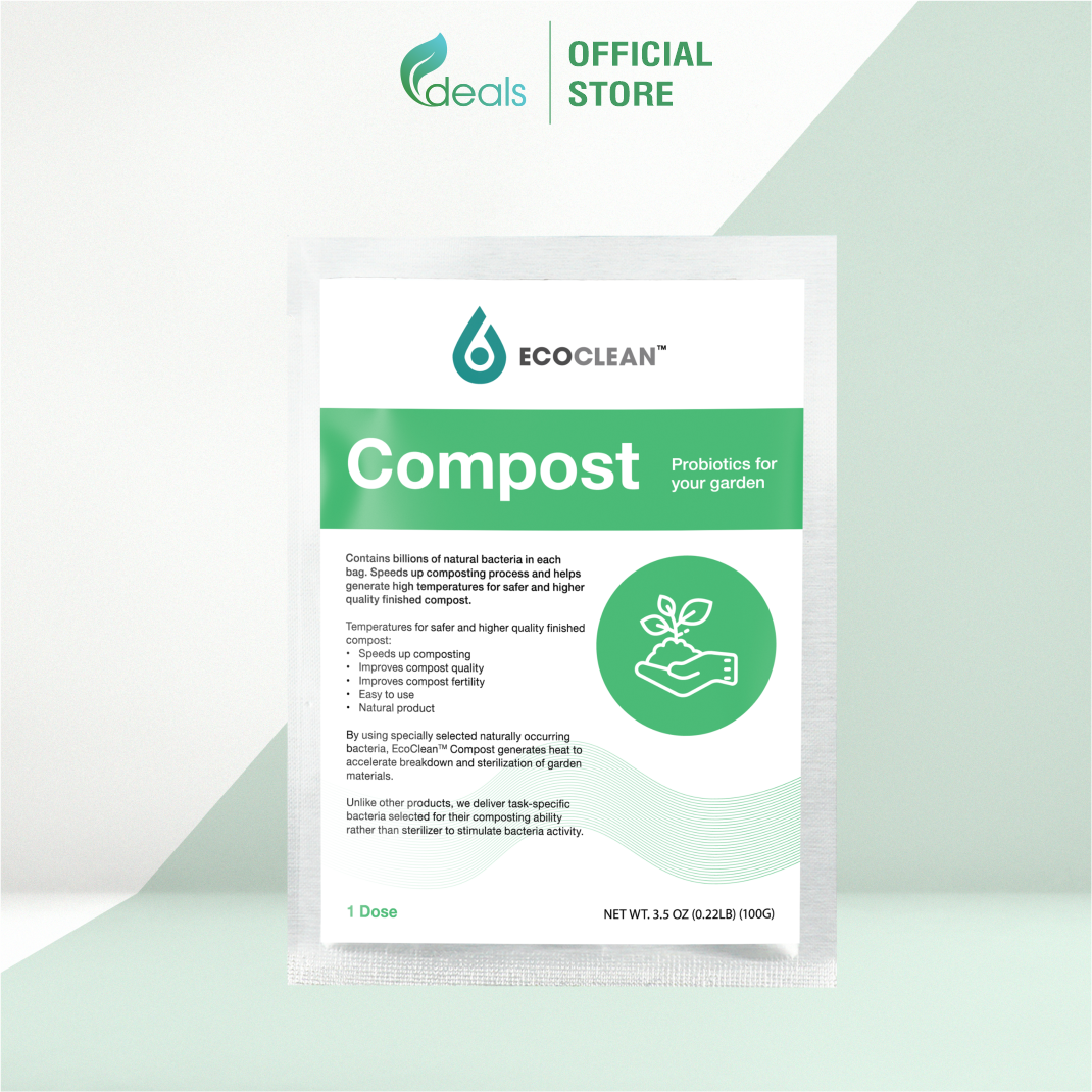 EcoClean COMPOST - Men vi sinh ủ phân nhập khẩu Mỹ - Gói 100g