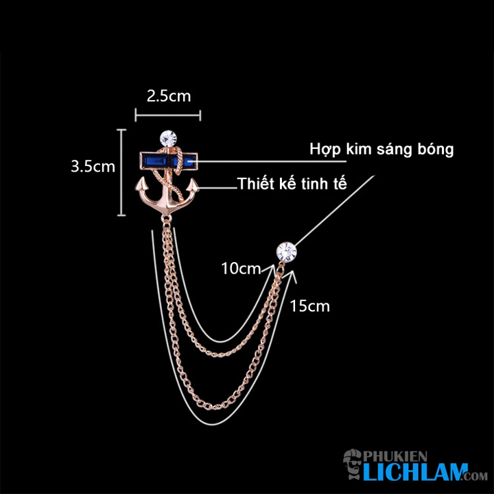 [HCM]Ghim cài áo vest nam QT1287