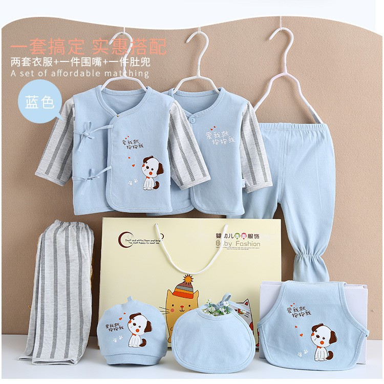 Set quà tặng quần áo sơ sinh cotton hoạ tiết cún con, bảo hành tất cả các sản phẩm bán ra cho khách hàng đúng như mô tả, đổi mới nếu lỗi do nhà sản xuất