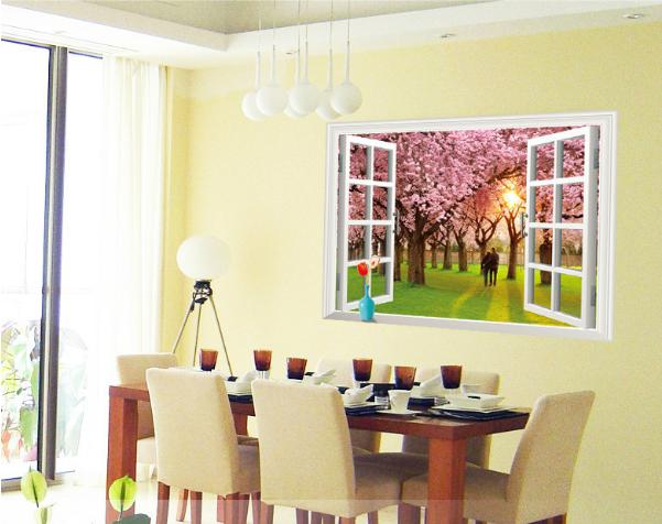 HCM-Decal trang trí tường - Cửa Sổ Đôi Tình Nhân ( KÈM VIDEO THẬT )