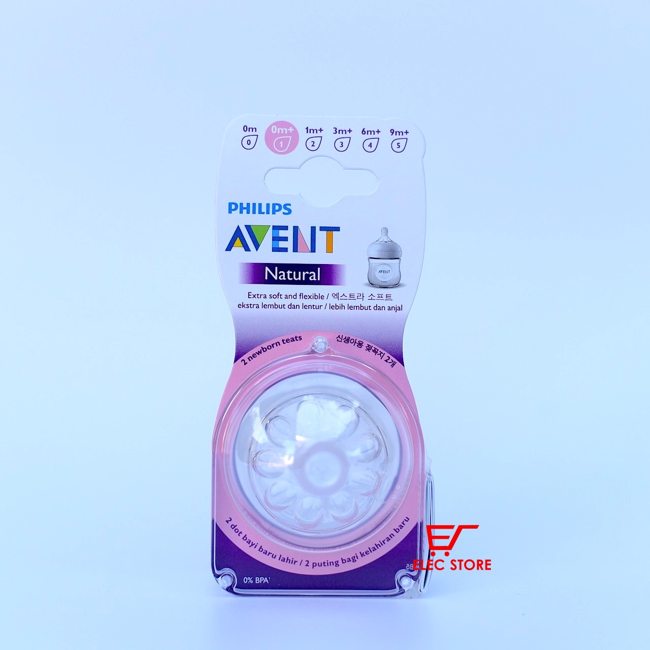 Núm ti thay bình sữa Philips AVENT Natural số 1 [cho bé 0-3 tháng]