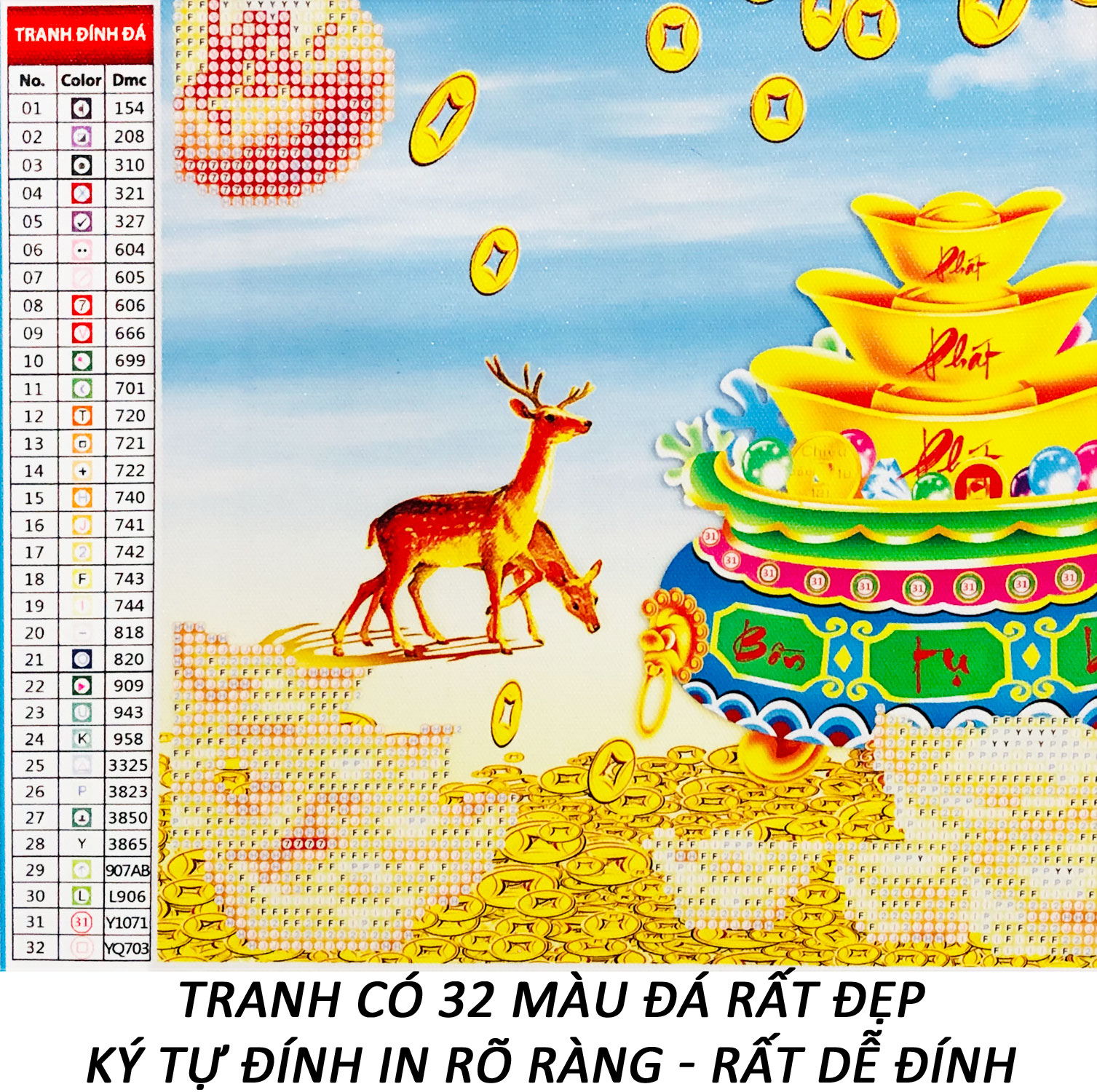 Tranh Đính Đá 5D - Phật Di Lặc Phát Tài 38 (Kèm Quà Tặng) - Tranh Minh Hiền (TỰ ĐÍNH ĐÁ)