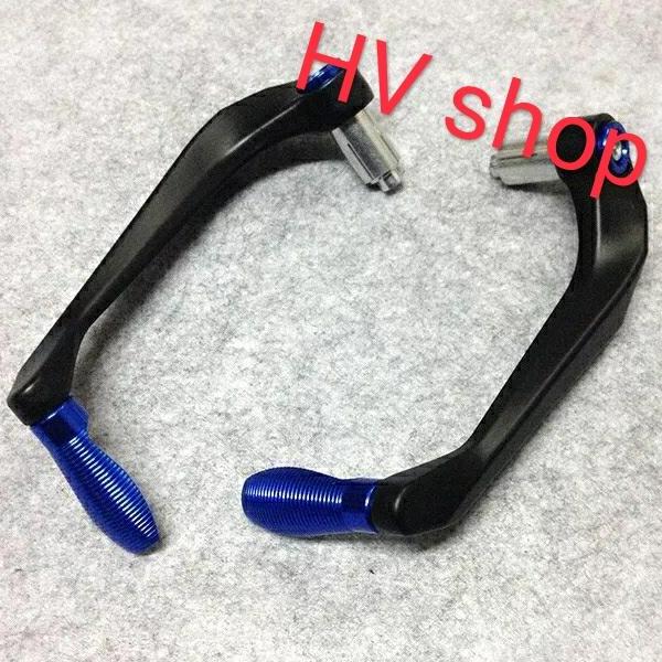 Gu tay thang xe may bộ 2 Gù bảo vệ tay thắng CNC moto xe máy hv shop ( đen - xanh dương ) (1 cặp )