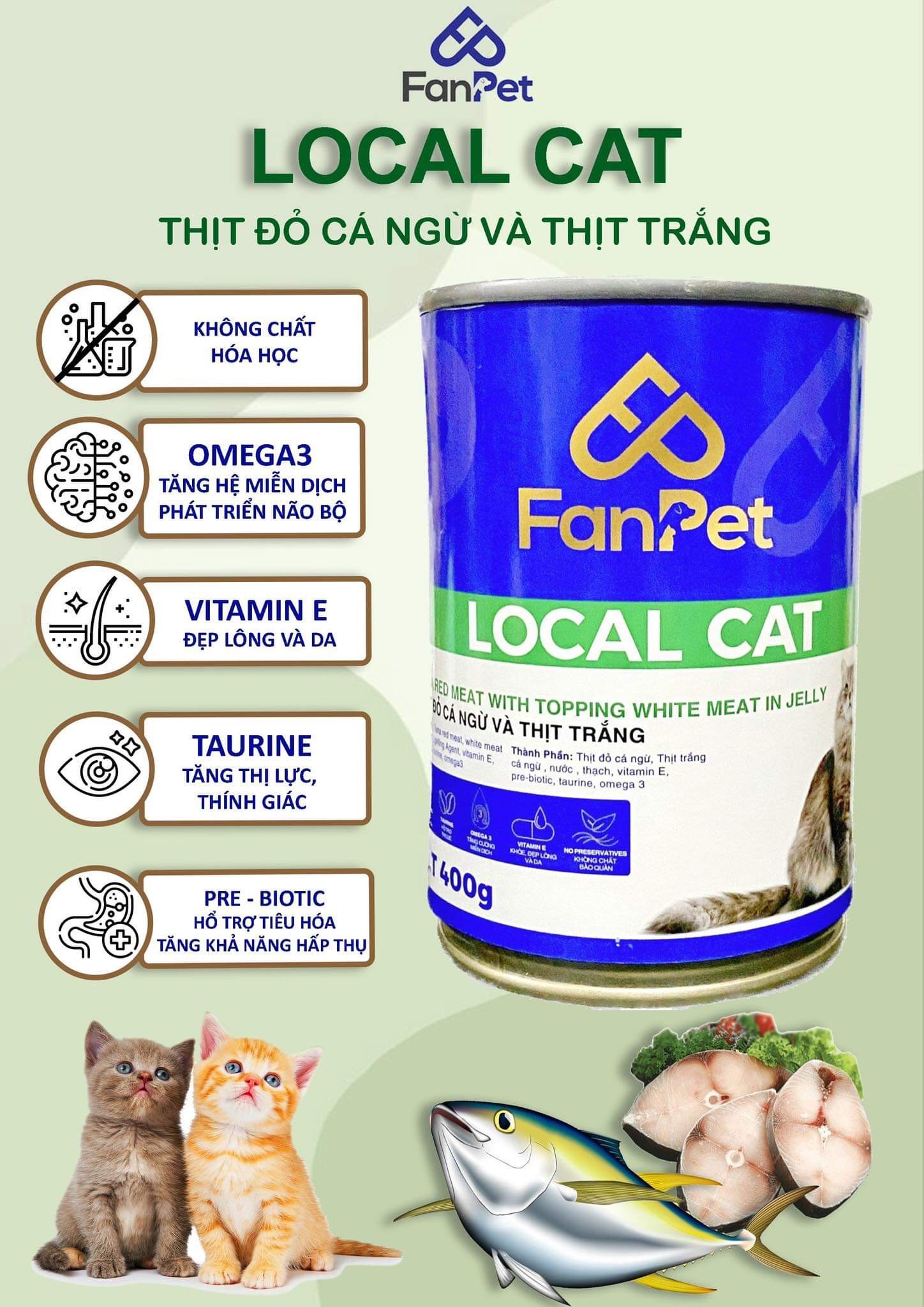 Pate LOCAL CAT 400g Dành Cho Mèo - Pate Mèo