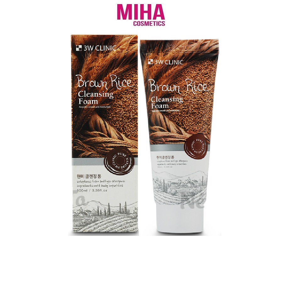 Sữa rửa mặt gạo brown rice 3w cilinic 100ml hàn quốc