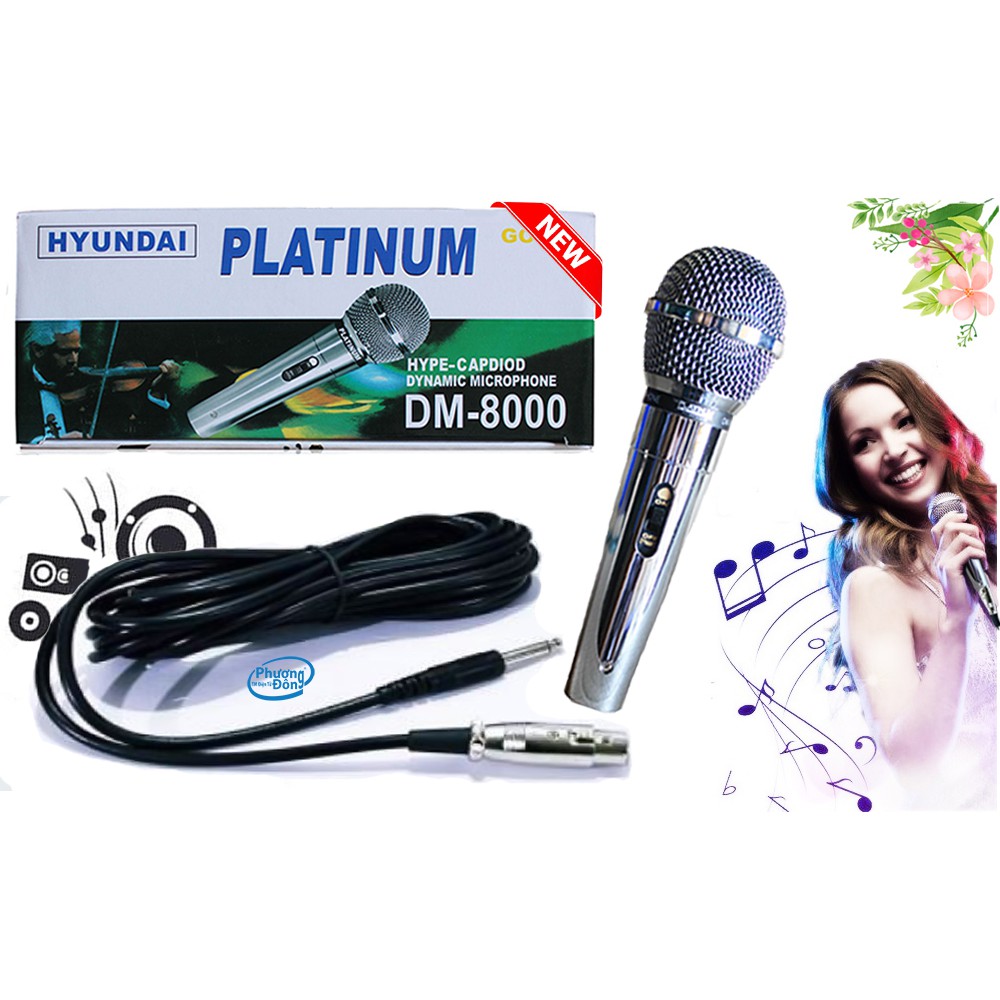 Micro Karaoke Dm-8000 full Box hát Karaoke Livestream cực đỉnh hát cực hay Micro có dây chất liệu hợp kim cao cấp chống hú