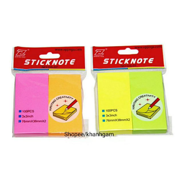 [HCM]Giấy Note 2 Màu 3x3 inh