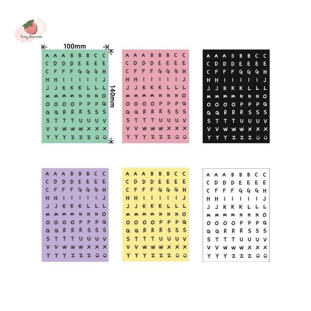 Set 6 Alphabet Sticker tone pastel
