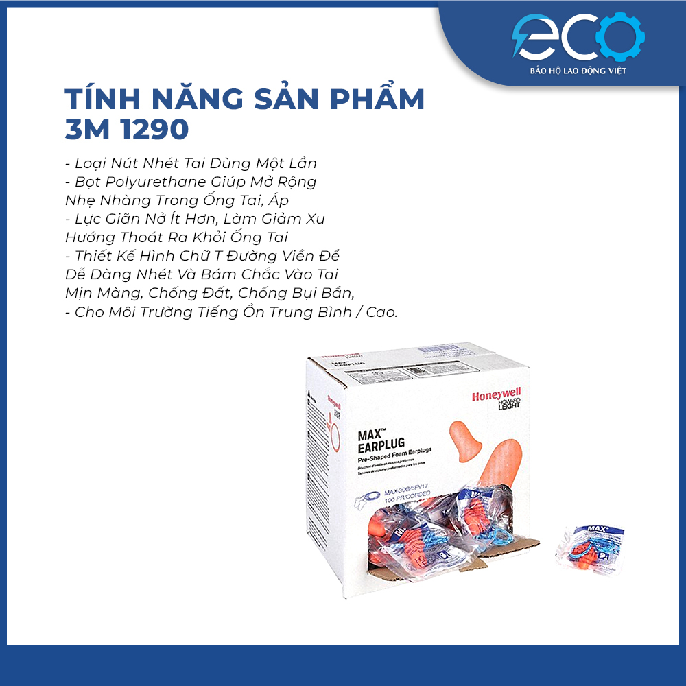 Nút Tai Chống Ồn Kèm Dây Howard Leight MAX-30P