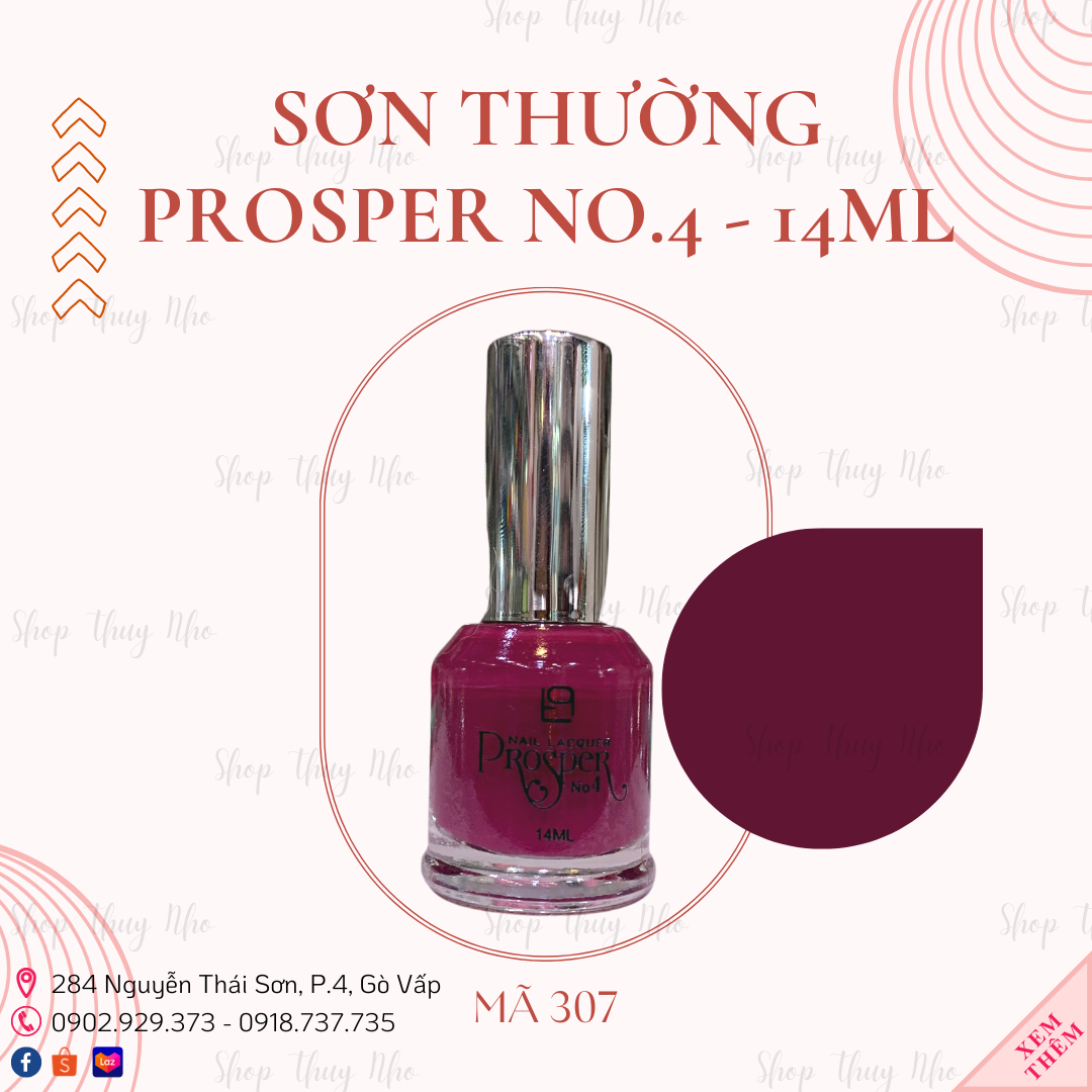 Sơn thường móng tay Prosper No.04 không cần hơ đèn 14ml dụng cụ làm móng tay chuyên nghiệp nail