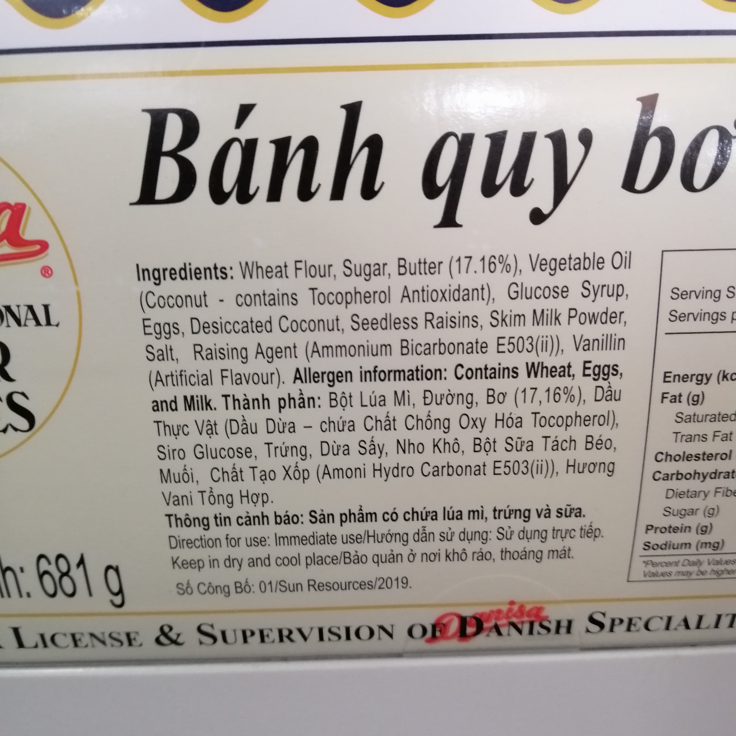 Bánh Quy Bơ Danisa (Hộp 681g)