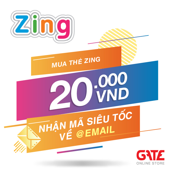 [HCM]Thẻ Zing 20.000 - nhận mã SIÊU TỐC về ngay EMAIL