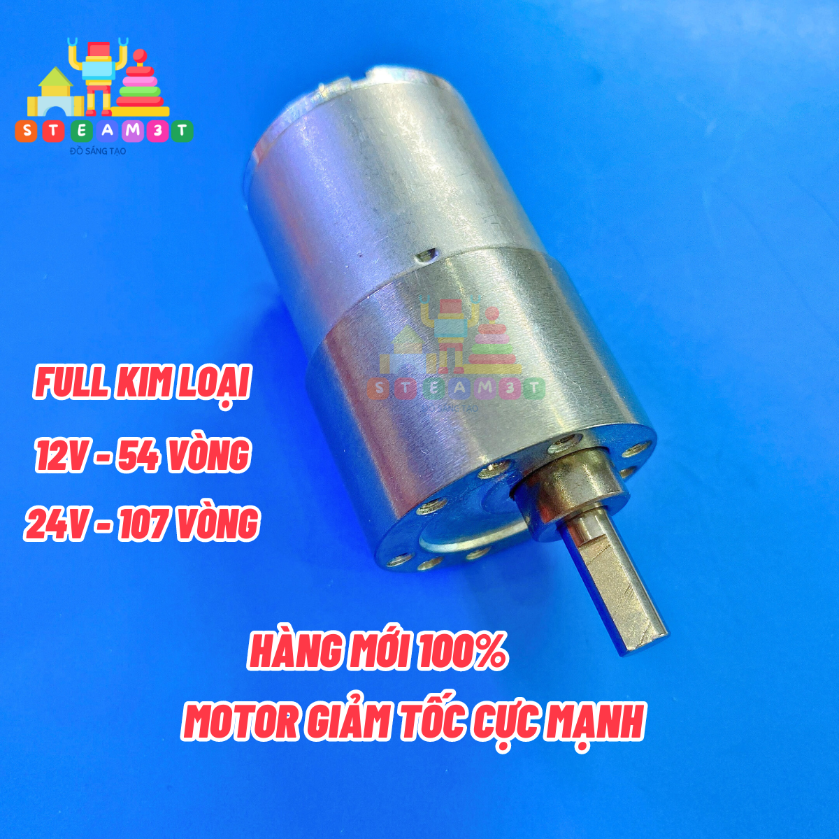 Motor giảm tốc cực mạnh 6V - 24V tốc độ 30 - 60 - 290 vòng/phút có thể hoạt động liên tục - LK0226