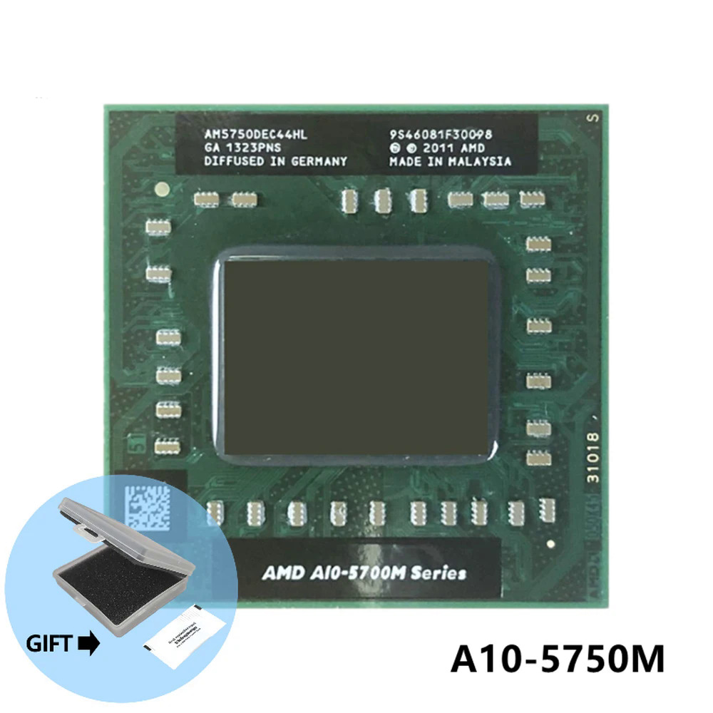 Amd a10-series a10-5750m a10 5750m 2.5 ghz quad-core quad-thread cpu bộ vi xử lý 35w am5750dec44hl ổ cắm fs1