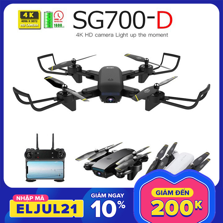 Flycam SG700 D Thế Hệ Mới Chụp Ảnh Bằng Cử Chỉ Video HD 720P 2 Camera 4K Cảm Biến Di Chuyển Theo Bàn Tay Truyền Hình Ảnh Trực Tiếp Về Điện Thoại