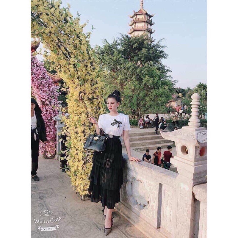 Chân váy maxi nhiều tầng sang chảnh