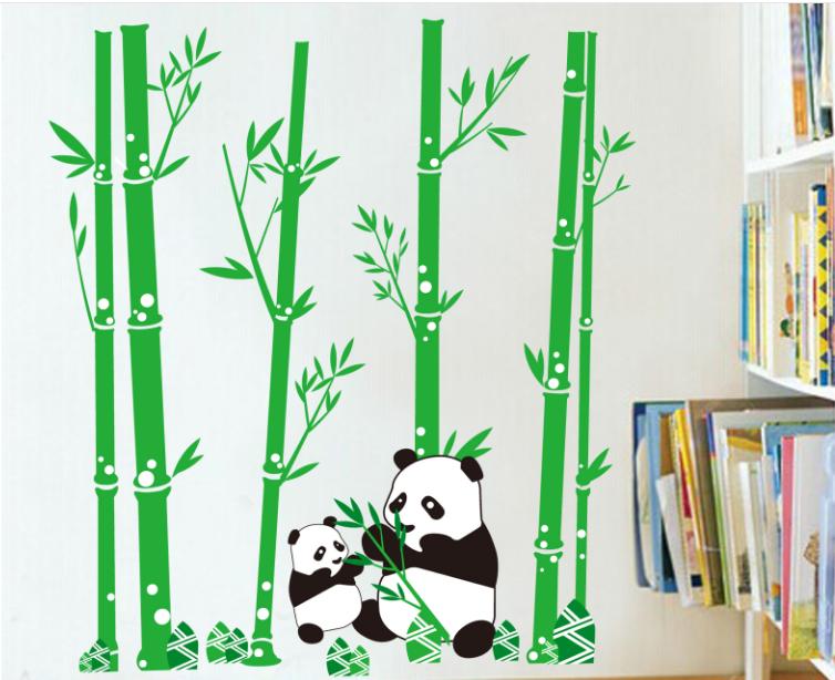 Decal trang trí Cây và Gấu Trúc 2 MẸ Con