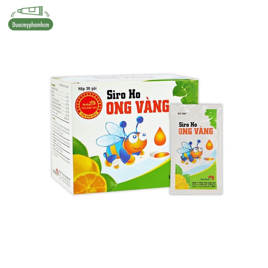 [HCM]Siro ho Ong Vàng (Hộp 30 gói x 5ml)