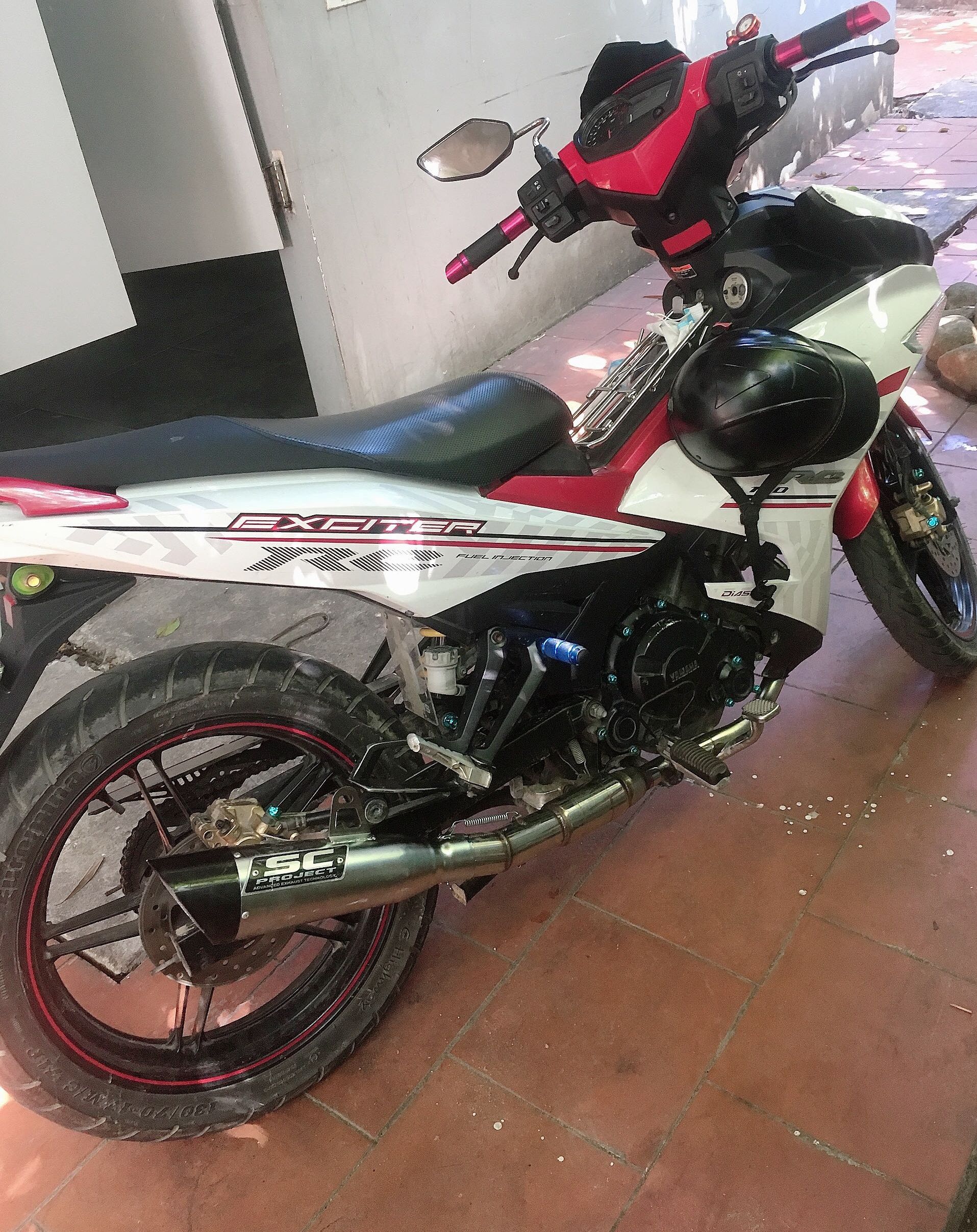 Bộ pô SC xéo full cổ pô bầu hơi exciter 150