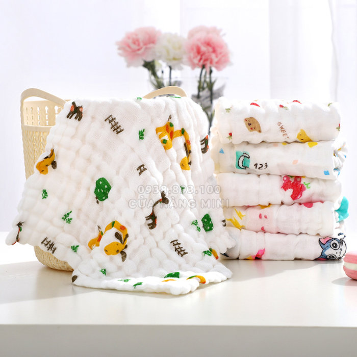 Combo 3 Khăn Xô Sữa Sợi Tre 6 Lớp Đa Năng Cho Bé