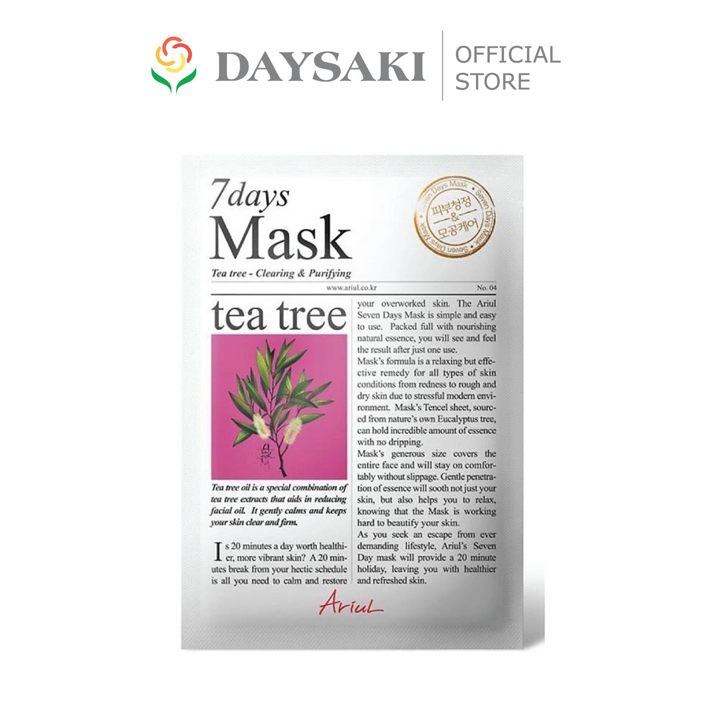 [HCM]Ariul Mặt Nạ 7 Ngày 7 Days Mask Tea Tree (20ml)